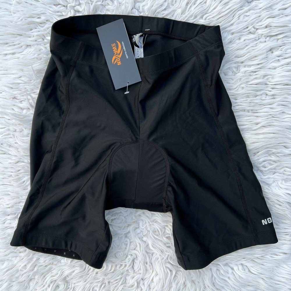 NWT NEW Nooyme Sports Collection Black Cycling Chamois Pad Womens Shorts L Tags